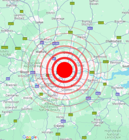 London Area we Serve | iRepair Zone Locations | London Map